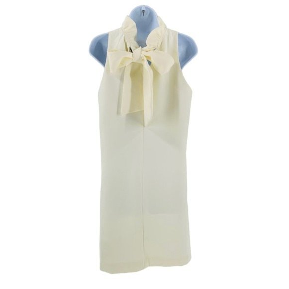 Tuckernuck Ivory Blythe Bow Ruffle Sleeveless Preppy Mini Dress Size L - Picture 7 of 12